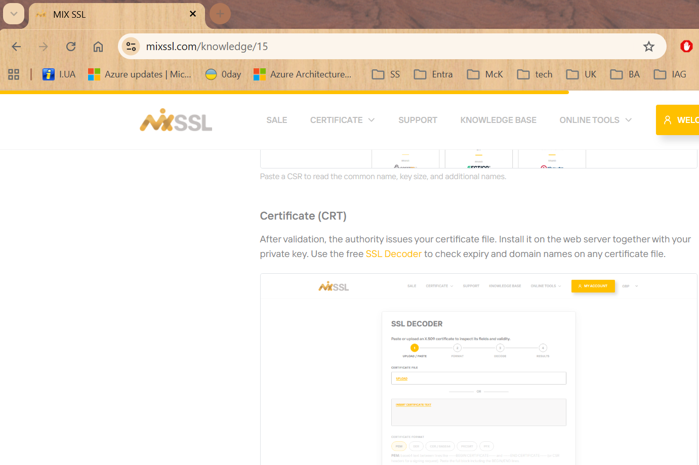 Firefox browser window showing mixssl.com loaded over HTTPS in the address bar