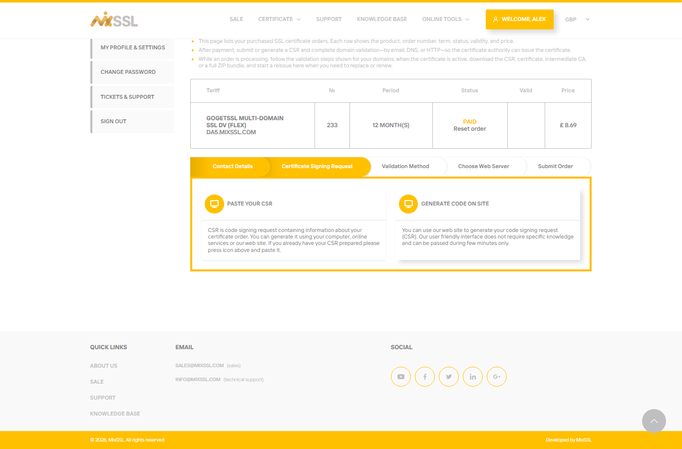 Wizard advanced to CSR step after saving contacts